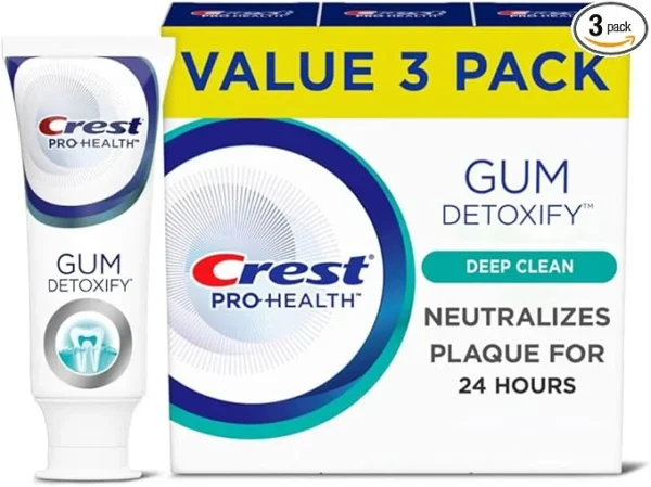 Crest Pro-Health Gum Detoxify Toothpaste, Deep Clean, 3.7 oz, Pack of 3